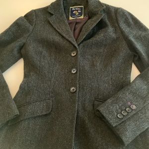 Boden grey and black fitted tweed blazer